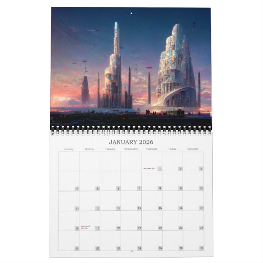 2026 Städte des Terminkalenders "Künftige Science  Kalender (Jan 2026)