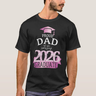 2026 Stolz auf den Absolventen Papa I Pink Feier T-Shirt