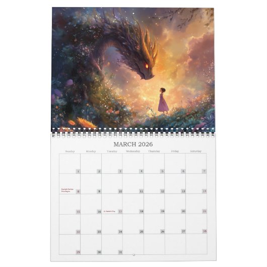 2026 Storybook Seiten Fantasy Art Kalender (Mär 2026)