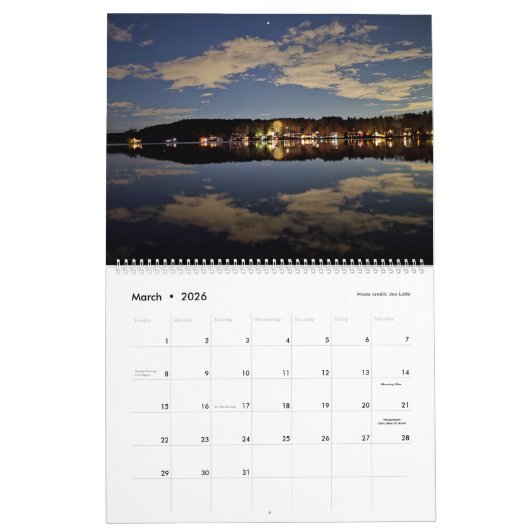 2026 Sunset Lake Calendar Kalender (Mär 2026)
