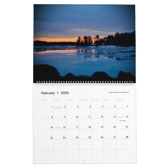 2026 Sunset Lake Calendar Kalender (Feb 2026)