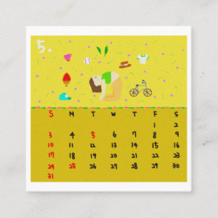 2026 Süße Cartoon-Yoga-Posen-Kalender, Gesundheit Quadratische Visitenkarte