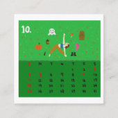 2026 Süße Cartoon-Yoga-Posen-Kalender, Gesundheit Quadratische Visitenkarte (Vorderseite)
