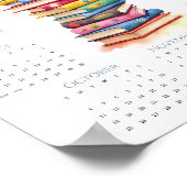 2026 Süße schwarze Kätzchen-Buch-Stack 1-Seite-Kal Poster (Ecke)