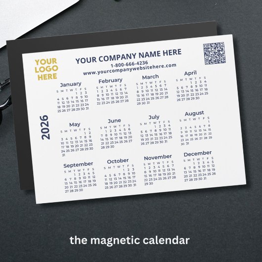 2026 Terminkalender für den QR-Code für Unternehme Magnetkarte