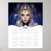 2026 The Night Elf Fantasy Art Full Year Calendar Poster (Vorne)