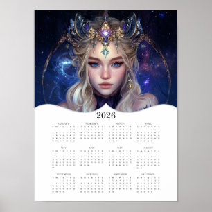 2026 The Night Elf Fantasy Art Full Year Calendar Poster
