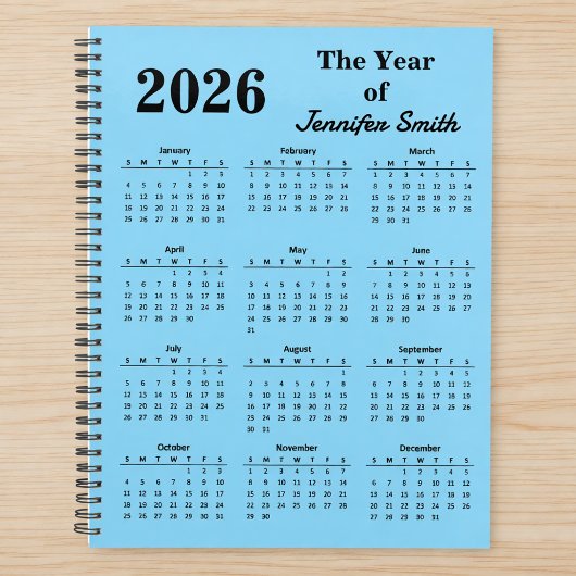 2026 The Year of Custom Name Personalized Planner Planer