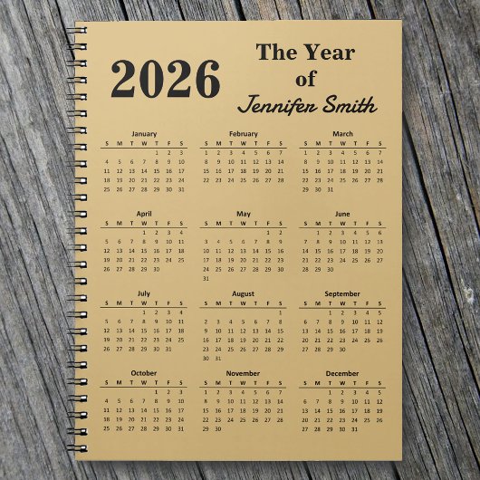 2026 The Year of [Your Name} Personalized Notebook Notizblock