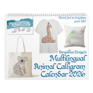 2026 Tier-Calligram-Kalender Kalender