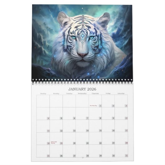 2026 Tigers Fantasy Art Kalender (Jan 2026)
