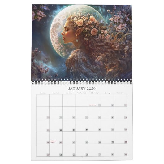 2026 Töchter der Moonlight Fantasy Art Kalender (Jan 2026)