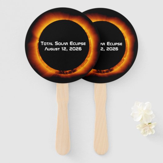 2026 Total Solar Eclipse Fächer (Vorne und Hinten)