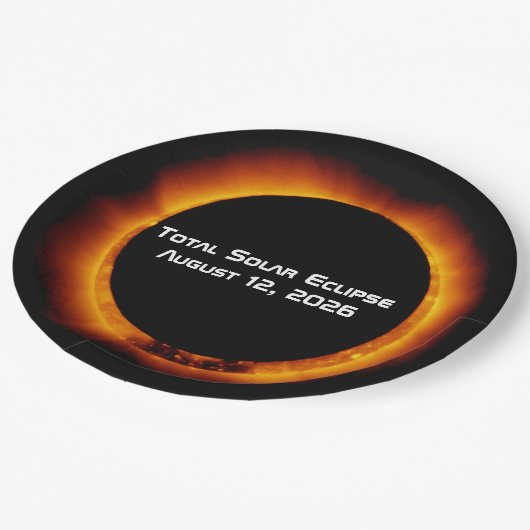 2026 Total Solar Eclipse Pappteller (Schrägansicht)