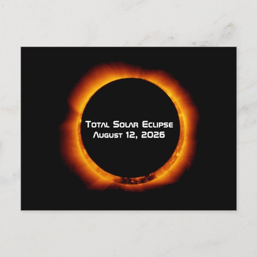 2026 Total Solar Eclipse Postkarte (Vorderseite)