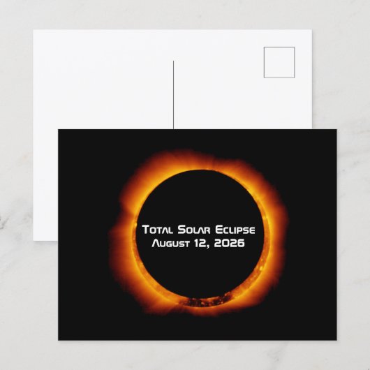 2026 Total Solar Eclipse Postkarte (Vorne/Hinten)