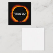 2026 Total Solar Eclipse Quadratische Visitenkarte (Vorne/Hinten)