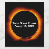 2026 Total Solar Eclipse Weinetikett (Einzelnes Label)