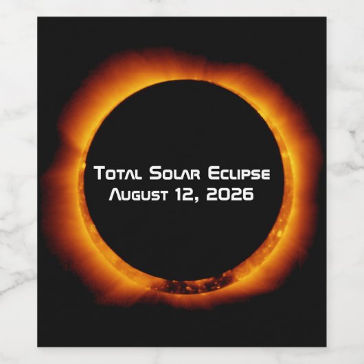 2026 Total Solar Eclipse Weinetikett (Einzelnes Label)