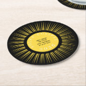 2026 Total solar eclipse your text personalized Runder Pappuntersetzer (Angewinkelt)