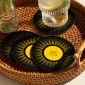 2026 Total solar eclipse your text personalized Runder Pappuntersetzer