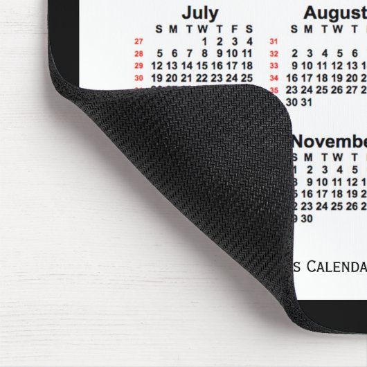 2026 Two Tone Black 52 Week Calendar von Janz Mousepad (Ecke)