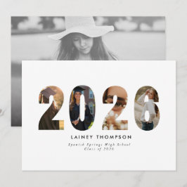 2026 Typography 4 Image Graduation Announcement Einladung