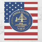 2026 USA 250 Years - Golden Gate - Commemorative Weinetikett (Einzelnes Label)