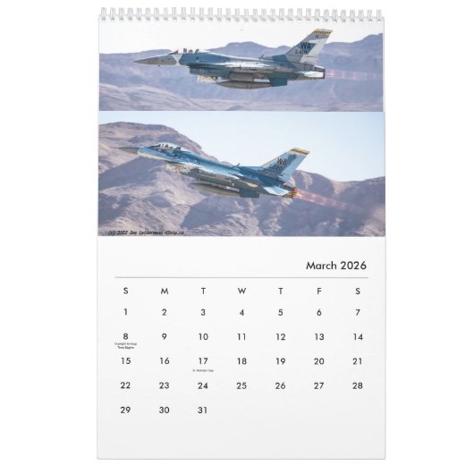 2026 USAF Calendar Kalender (Mär 2026)