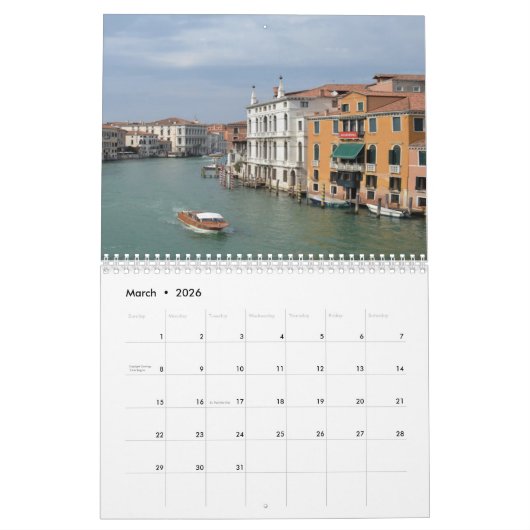 2026 Venedig - Italien - Kalender (Mär 2026)