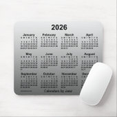 2026 Verblassener weißer Kalender von Janz Mouse P Mousepad (Mit Mouse)