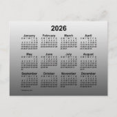 2026 Verblassener White Mini-Kalender von Janz Pos Postkarte (Vorderseite)