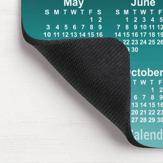 2026 Verblasster Cyan Neon Calendar von Janz Mouse Mousepad (Ecke)