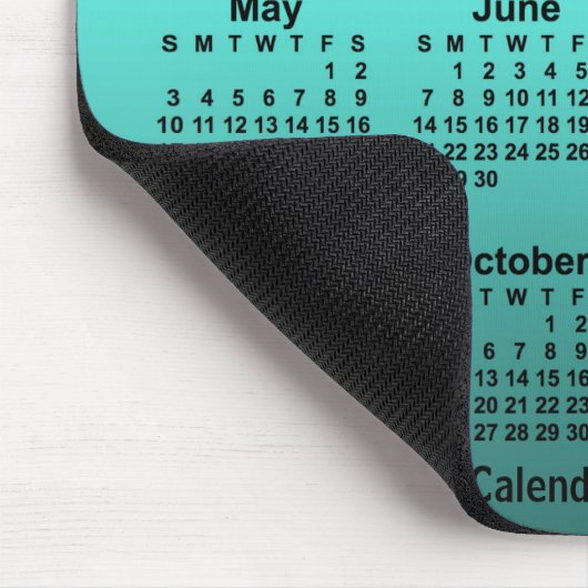 2026 Verblichener Aquamariner Kalender von Janz Mo Mousepad (Ecke)