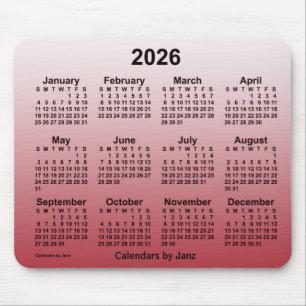 2026 Verblichener Kirschkalender von Janz Mouse Pa Mousepad