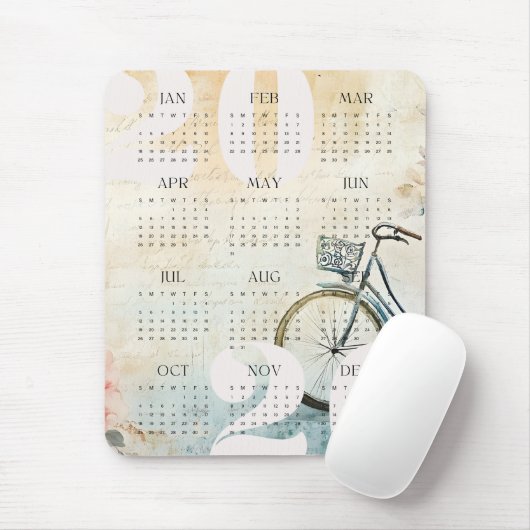 2026 Vintager Aquarellkalender Mousepad (Mit Mouse)