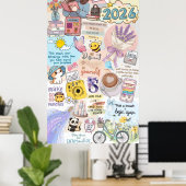 2026 Vision Board Collage Poster (Heimbüro)