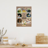 2026 Vision mit 8 schwebenden Fotokreisen Poster (Küche)