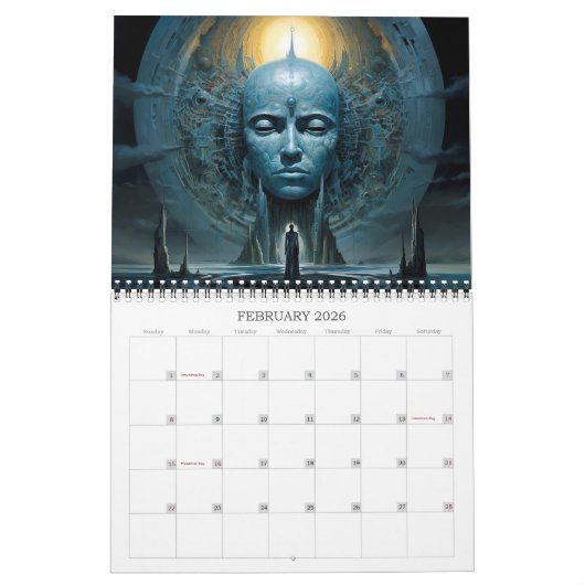 2026 Visionäre Dimensionen 5 Surreale Landschaften Kalender (Feb 2026)