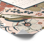 2026 Vögel Blumen Kalender Poster (Ecke)