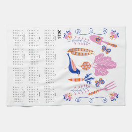 2026 Volkskunst - Kernstück Gemüsegarten - Grundst Geschirrtuch