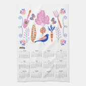 2026 Volkskunst - Kernstück Gemüsegarten - Grundst Geschirrtuch (Vertikal)