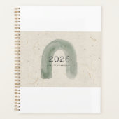 2026 Wabi-Sabi Planer – Minimalistisches Hellgrün (Vorderseite)