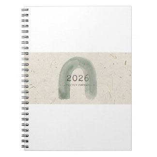 2026 Wabi-Sabi Planer – Minimalistisches Hellgrün Notizblock