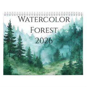 2026 Wald-Wasserfarben-Kalender: Ein Jahr der Ruhe Kalender