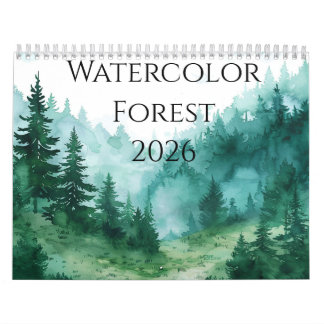 2026 Wald-Wasserfarben-Kalender: Ein Jahr der Ruhe Kalender
