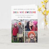 2026 Was Awesome Folded Christmas Photo Collage Karte (Gelbe Blume)