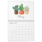 2026 Wasserfarbe-Sukkulenten- & Blatt-Kalender | B Kalender (Feb 2027)