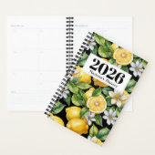 2026 Wasserfarbe Zitronen mit Blumenmuster Planer (Anzeige)