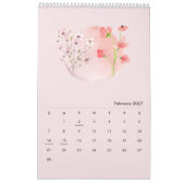 2026 Wasserfarben-Blumenkalender Kalender (Feb 2027)